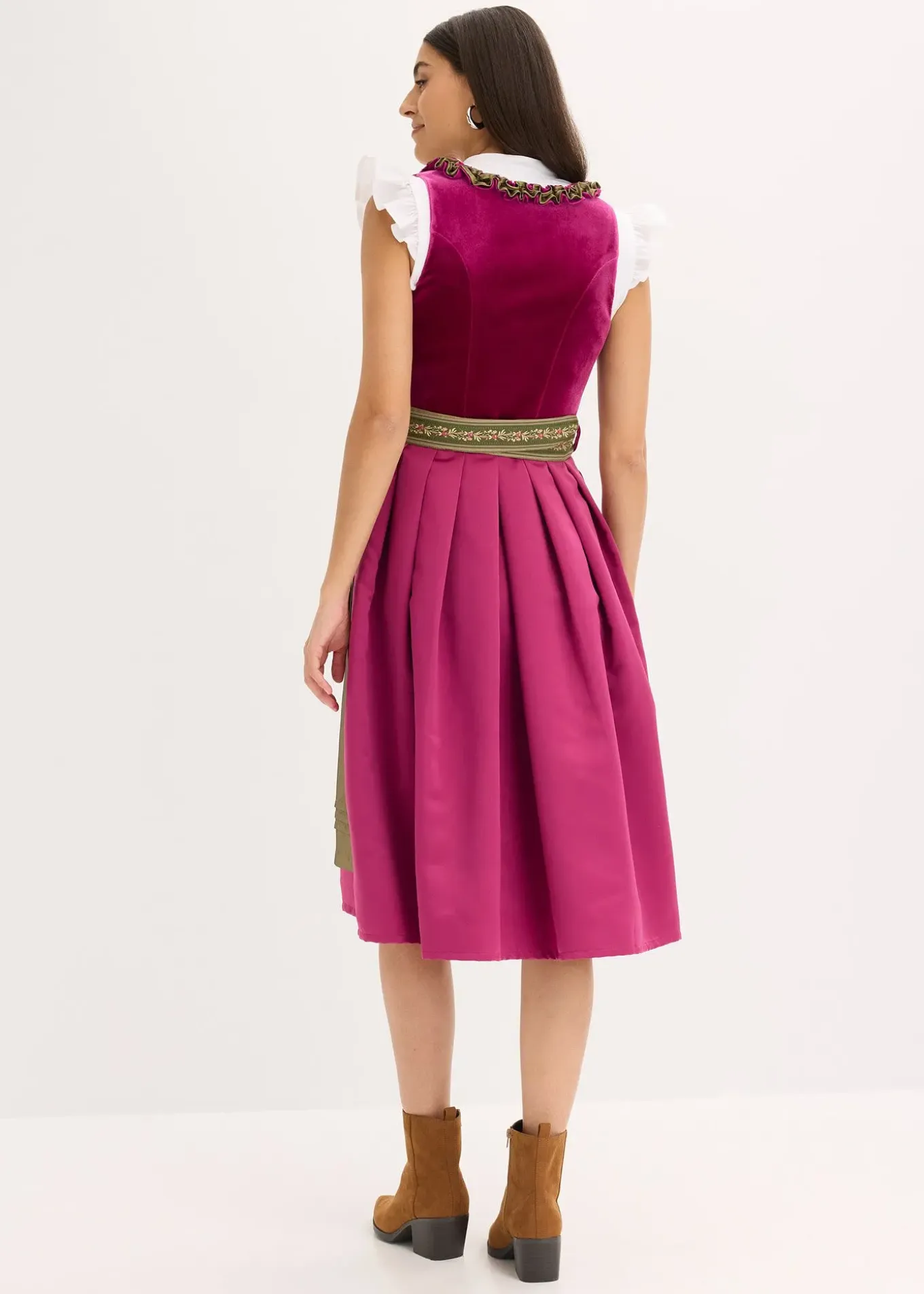 Dirndl avec velours, longueur midi (ens. 2 pces)