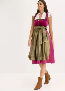 Dirndl avec velours, longueur midi (ens. 2 pces)