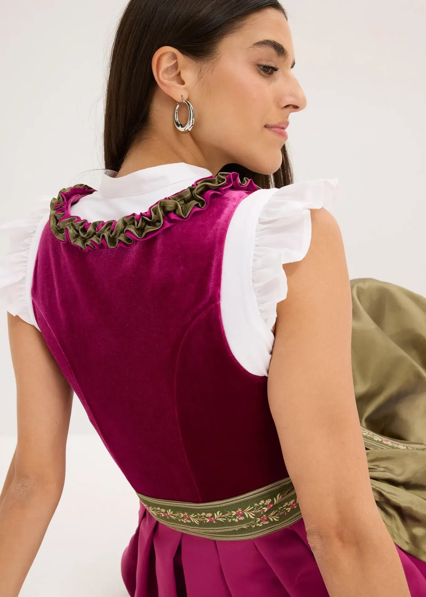 Dirndl avec velours, longueur midi (ens. 2 pces)