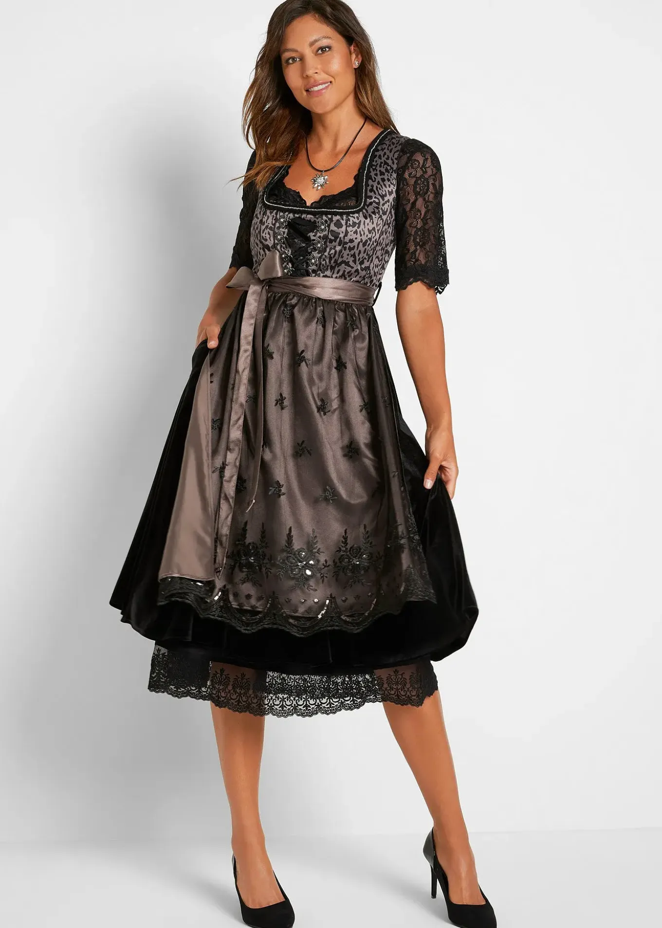 Dirndl motif léopard