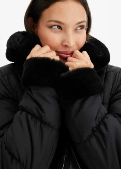 Doudoune avec bordures peluche