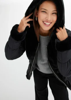 Doudoune avec bordures peluche