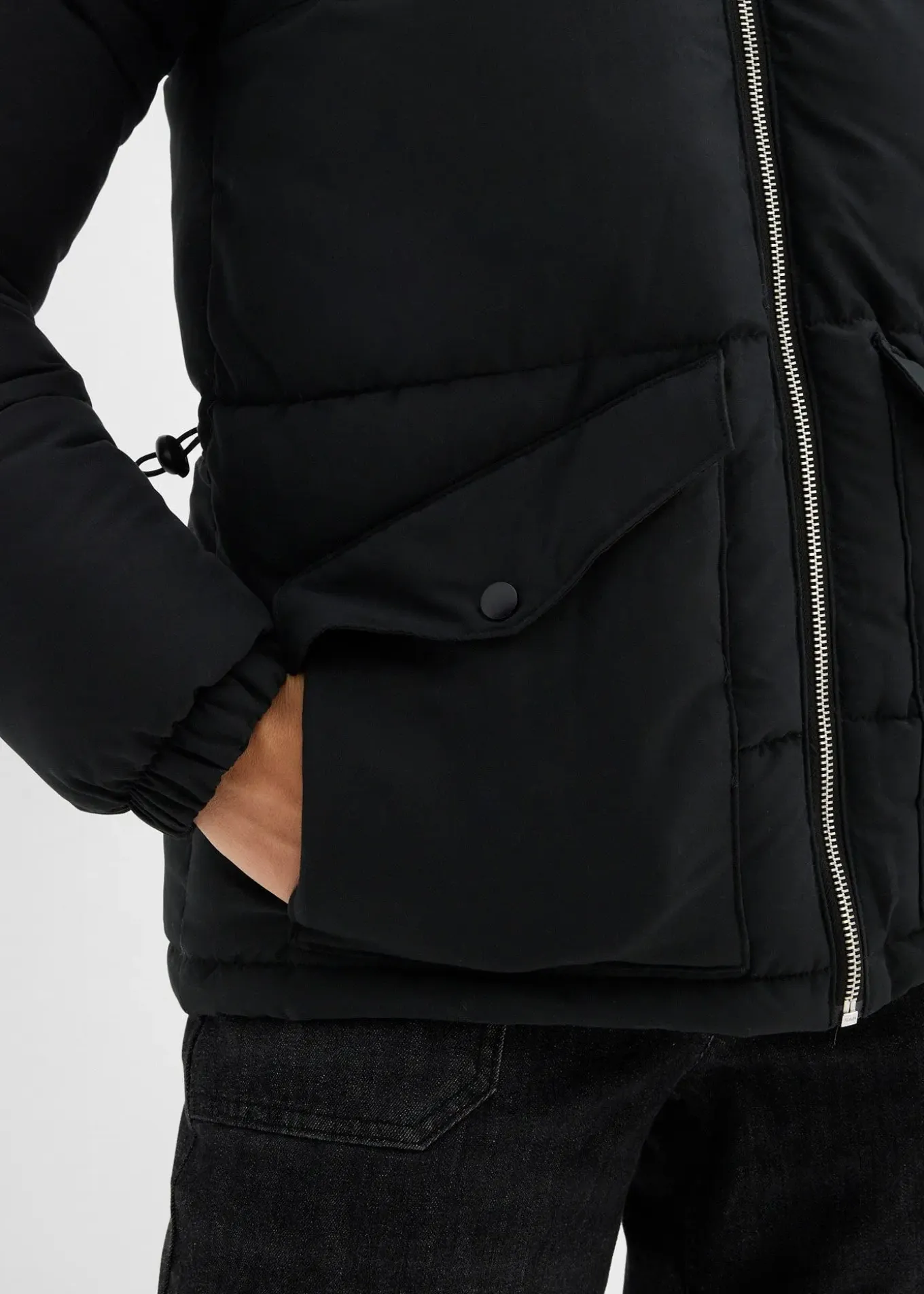 Doudoune avec col à doublure peluche