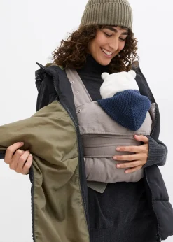 Doudoune de grossesse et de portage sans manches, déperlante