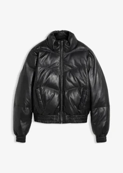 Doudoune en cuir d’agneau nappa