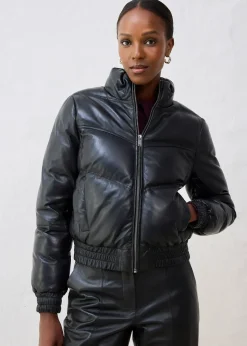 Doudoune en cuir d’agneau nappa