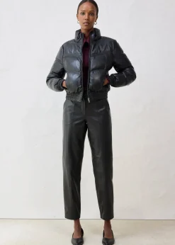 Doudoune en cuir d’agneau nappa