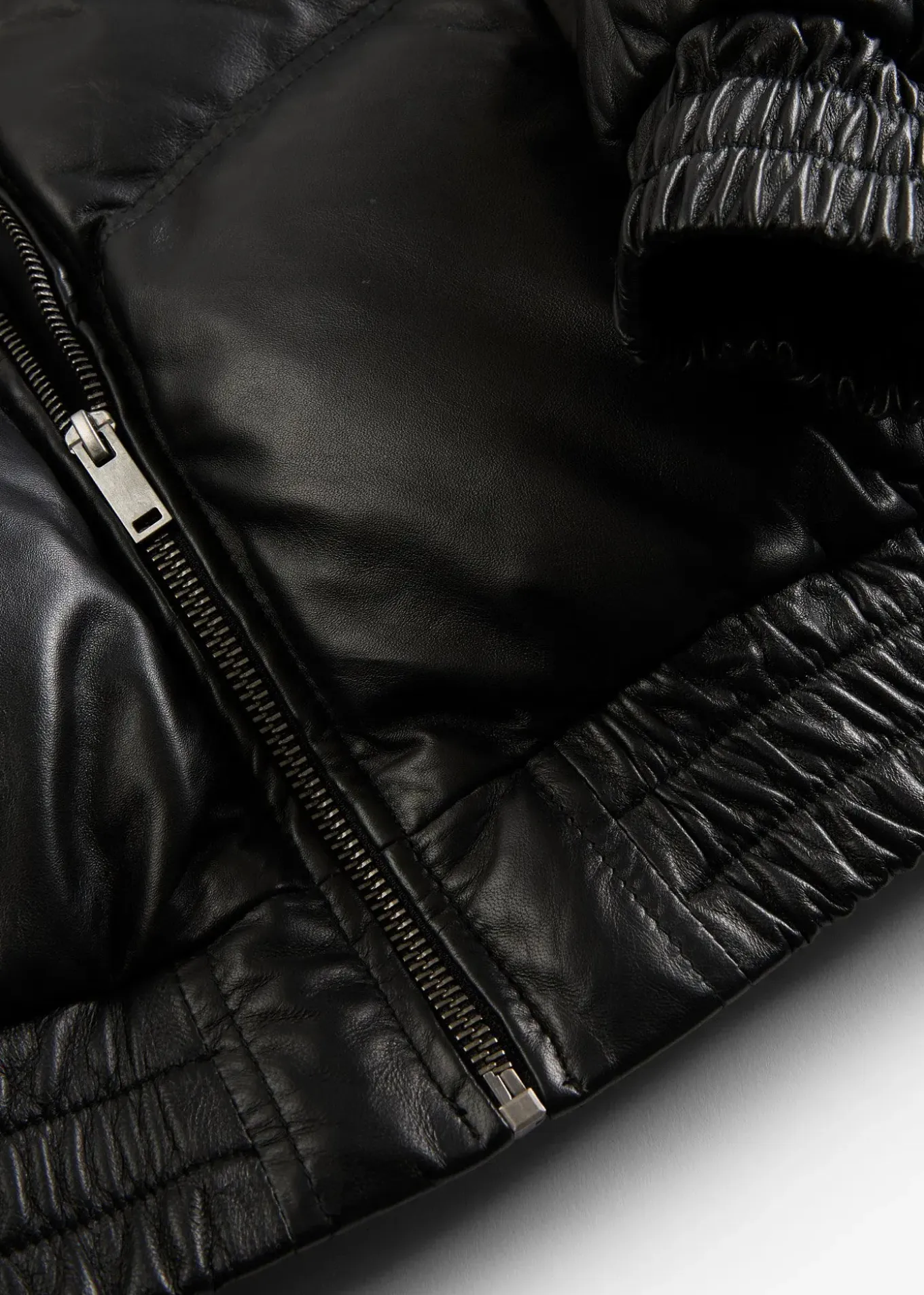 Doudoune en cuir d’agneau nappa