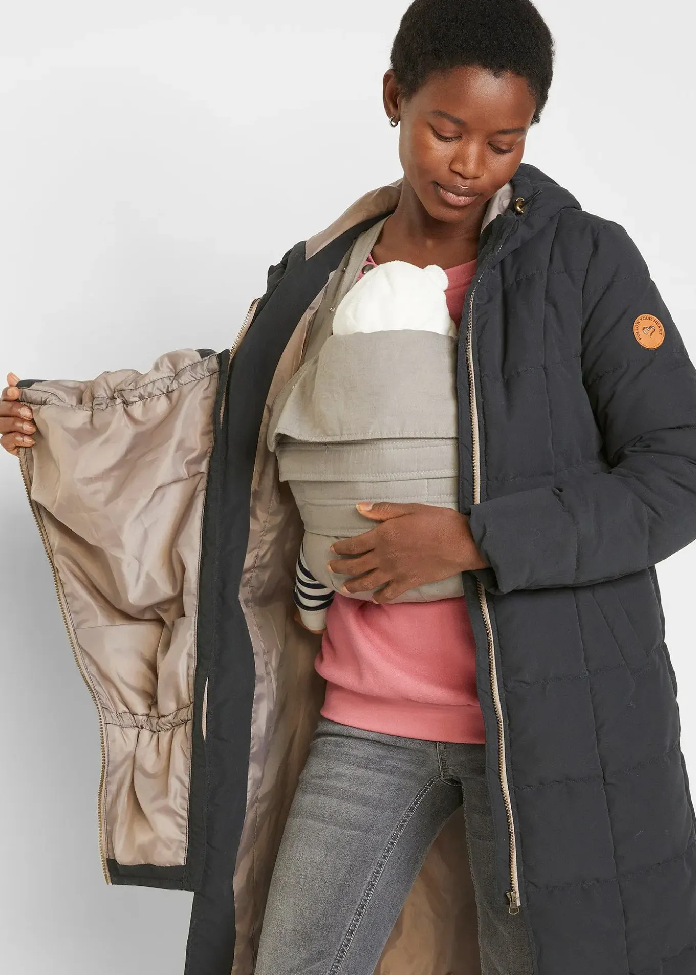 Doudoune 3en1 de grossesse et de portage