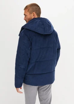 Doudoune en velours côtelé à capuche amovible