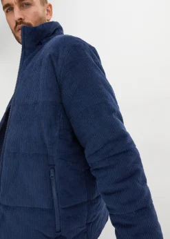 Doudoune en velours côtelé à capuche amovible