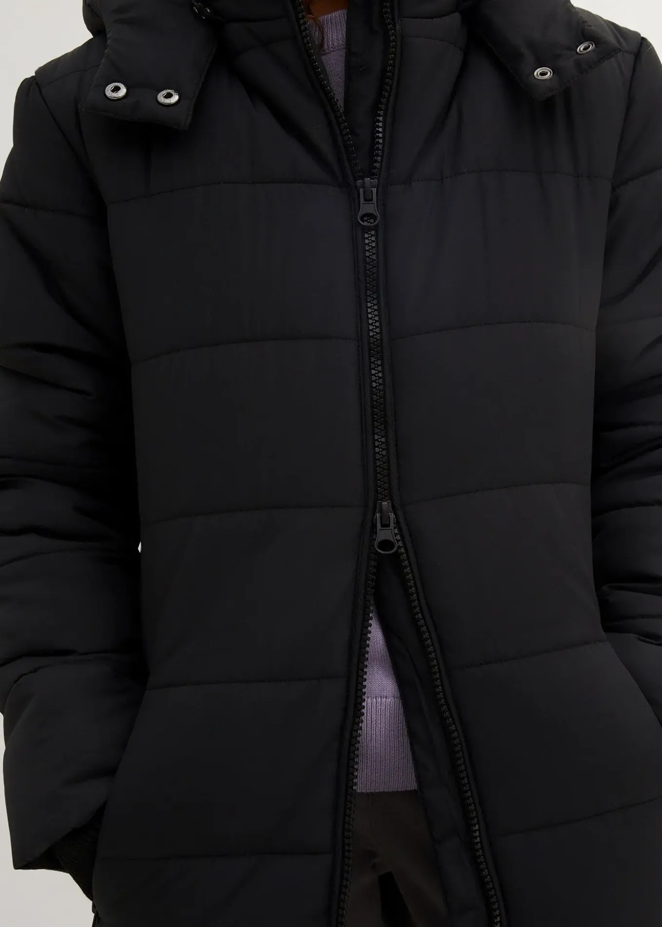 Doudoune longue à capuche amovible