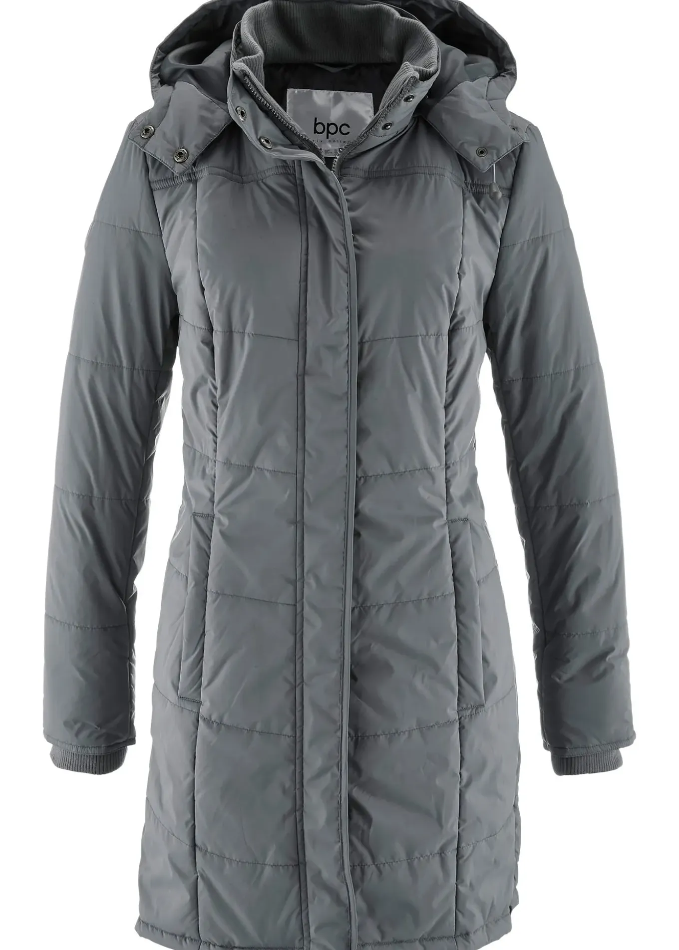 Doudoune longue à col montant et capuche