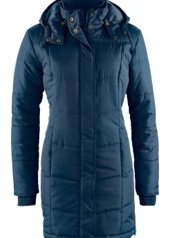 Doudoune longue à col montant et capuche