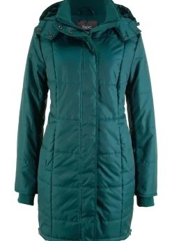 Doudoune longue à col montant et capuche