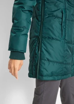 Doudoune longue à col montant et capuche