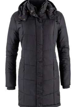 Doudoune longue à col montant et capuche