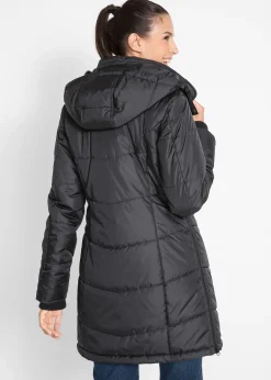 Doudoune longue à col montant et capuche