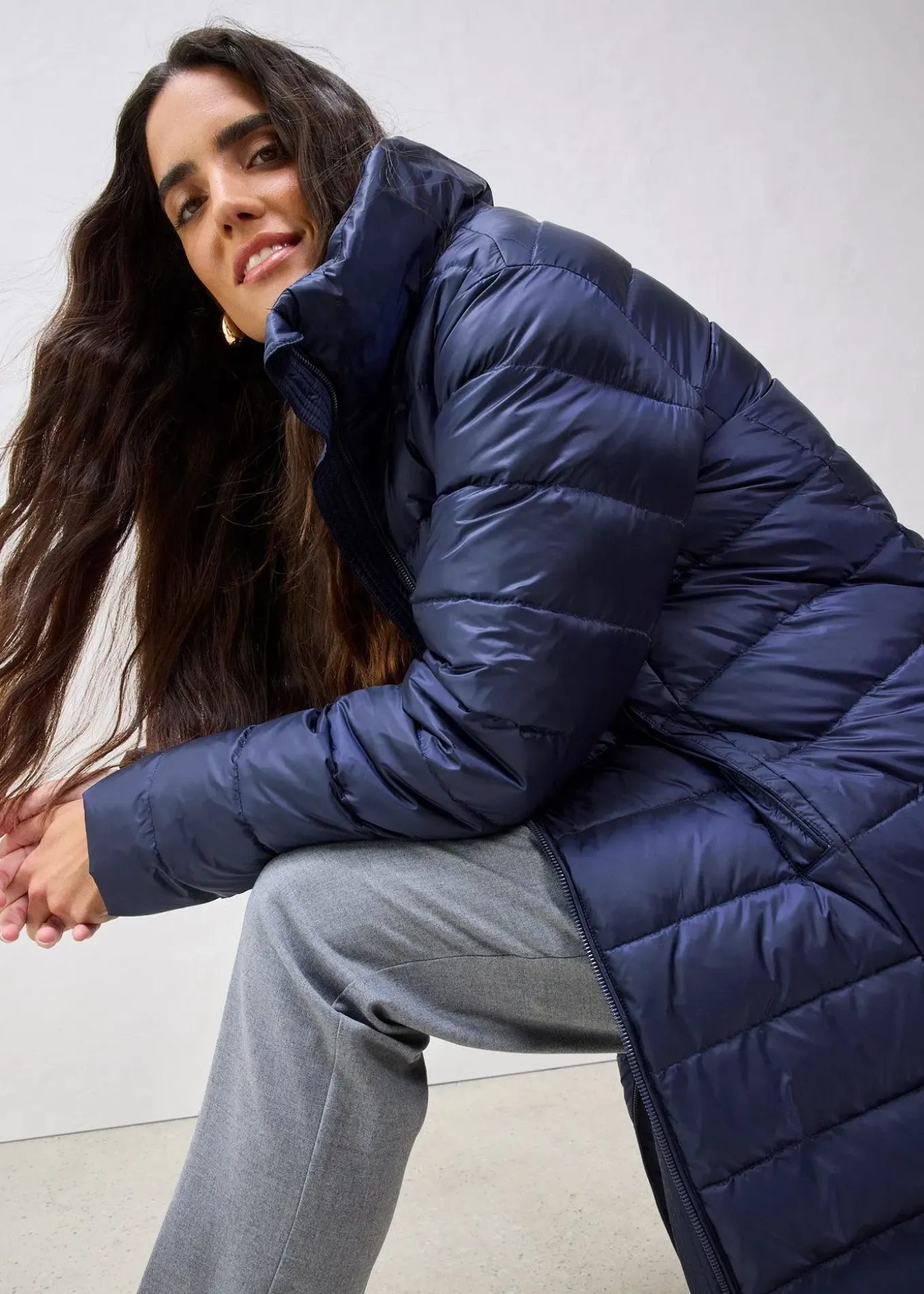 Doudoune longue avec du duvet recyclé