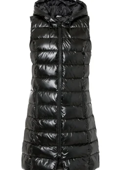 Doudoune sans manches, effet brillant