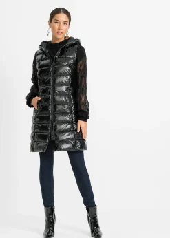 Doudoune sans manches, effet brillant