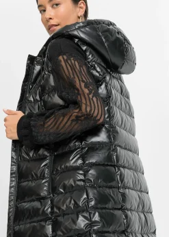 Doudoune sans manches, effet brillant