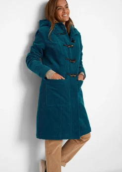 Duffle-coat en velours côtelé doublé