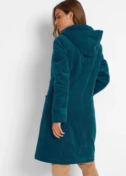 Duffle-coat en velours côtelé doublé