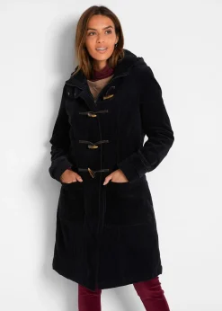 Duffle-coat en velours côtelé doublé