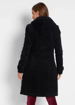 Duffle-coat en velours côtelé doublé