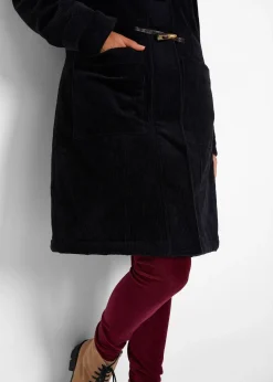 Duffle-coat en velours côtelé doublé