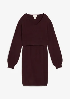 Ensemble 2 pièces en maille de grossesse avec un pull et une jupe