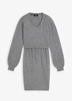 Ensemble 2 pièces en maille de grossesse avec un pull et une jupe