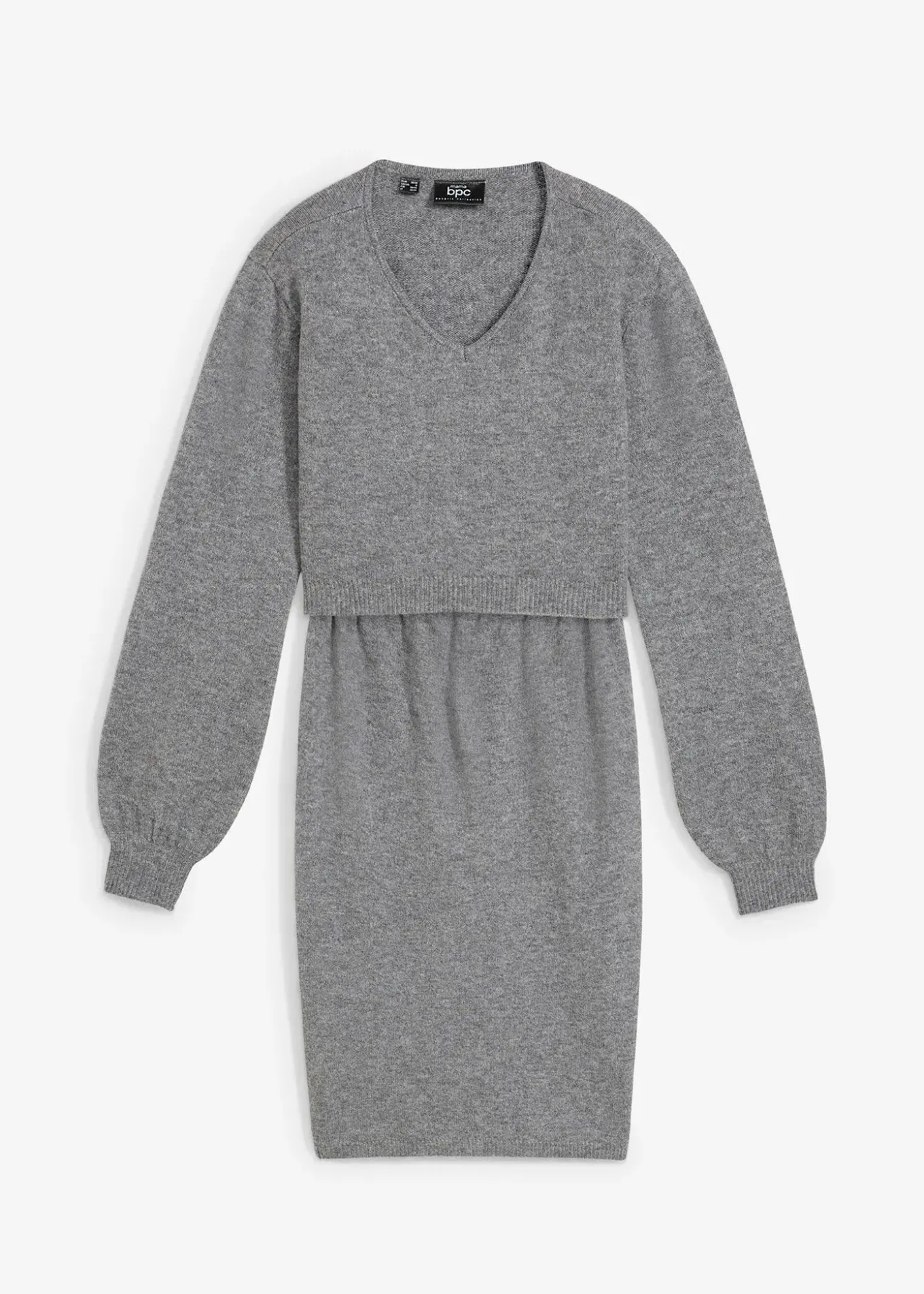 Ensemble 2 pièces en maille de grossesse avec un pull et une jupe