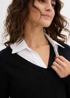 Ensemble de grossesse et d’allaitement avec pull et blouse sans manches