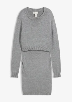 Ensemble de grossesse pull et jupe en coton avec fil brillant