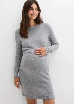 Ensemble de grossesse pull et jupe en coton avec fil brillant