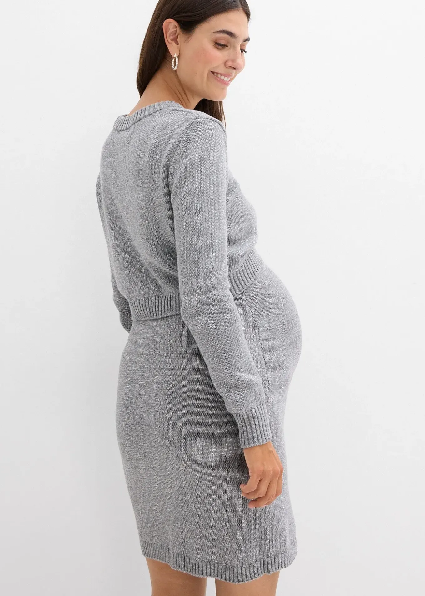 Ensemble de grossesse pull et jupe en coton avec fil brillant