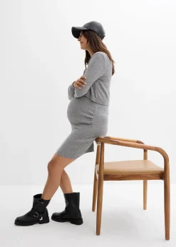 Ensemble de grossesse pull et jupe en coton avec fil brillant