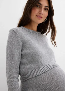 Ensemble de grossesse pull et jupe en coton avec fil brillant