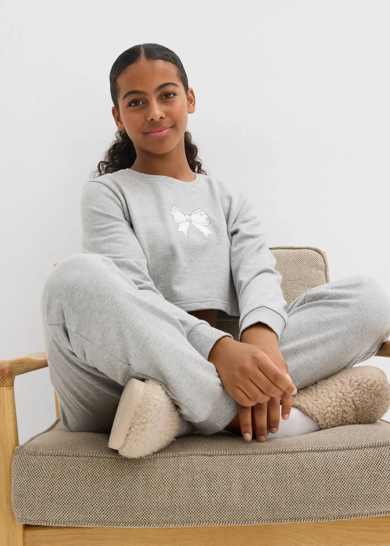 Ensemble d’intérieur en coton mélangé avec un sweat court