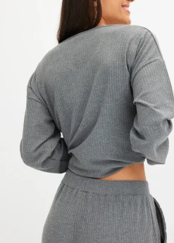 Ensemble d'intérieur en matière côtelée douce