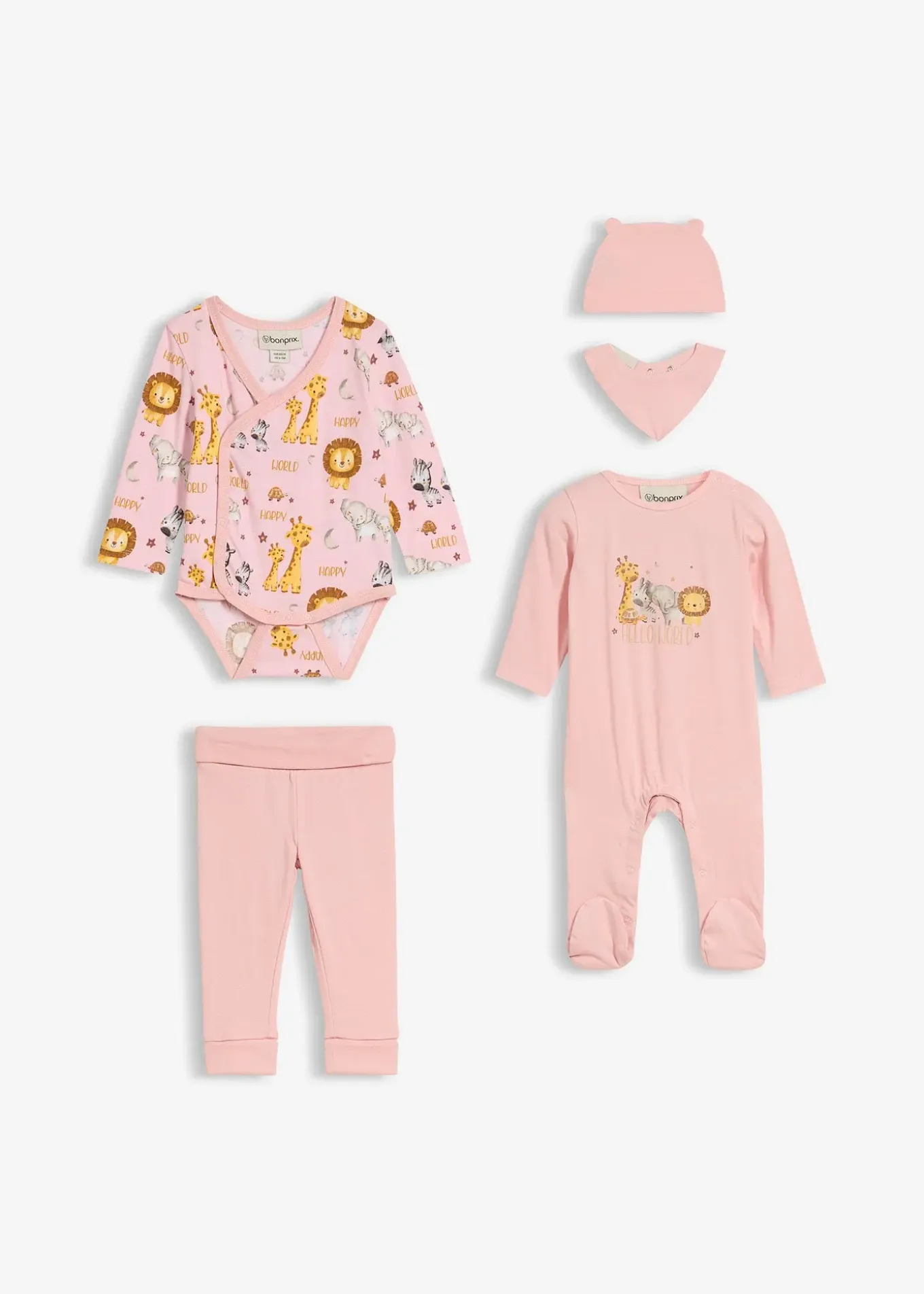 Ensemble naissance 5 pièces 100% coton