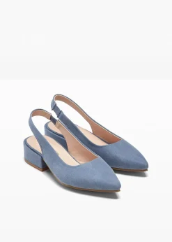 Escarpins slingback à talon plat