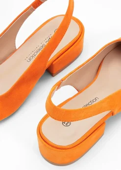 Escarpins slingback à talon plat