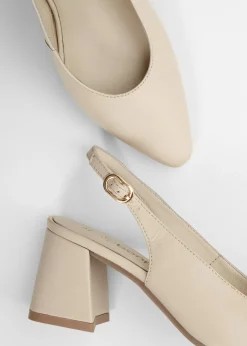 Escarpins slingback en cuir