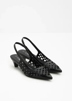Escarpins slingback perforés