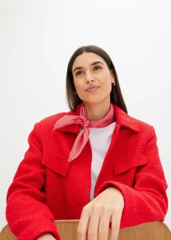 Foulard rayé en velours éponge