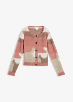 Gilet boutonné en maille à motif graphique