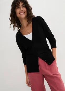 Gilet boutonné en maille fine